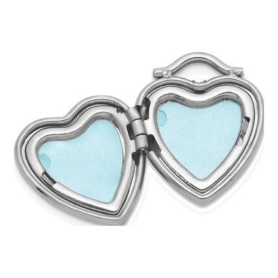 Sterling Silver 1/20 ct tw Diamond Heart Locket – view 4