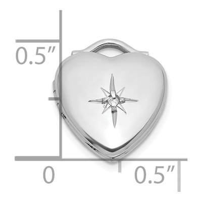 Sterling Silver 1/20 ct tw Diamond Heart Locket – view 5