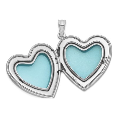 Sterling Silver 1/20 ct tw Diamond Heart Locket – view 4