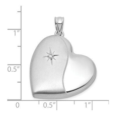 Sterling Silver 1/20 ct tw Diamond Heart Locket – view 5