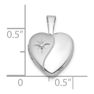 Sterling Silver 1/20 ct tw Diamond Heart Locket – view 5
