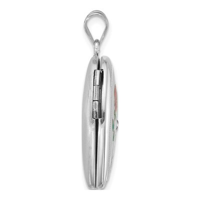 Sterling Silver 1/20 ct tw Diamond Heart Love You Mom Locket – view 2