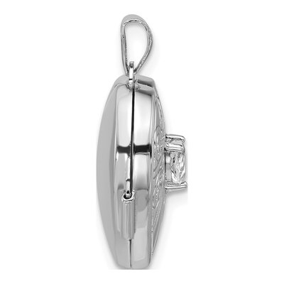Sterling Silver White Topaz Heart Locket – view 2