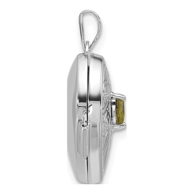 Sterling Silver Peridot Heart Locket – view 2