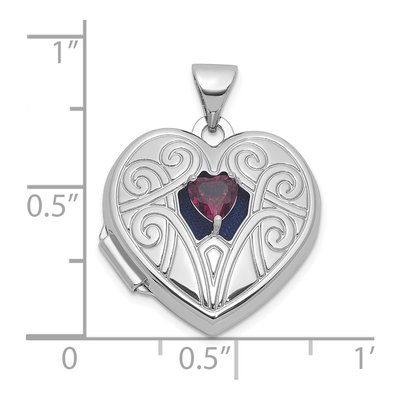 Sterling Silver Rhodolite Garnet Heart Locket – view 5