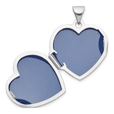 Sterling Silver Opal Heart October Birthstone Locket – view 4