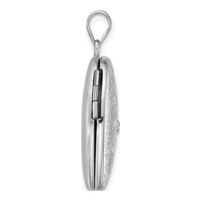 Sterling Silver 1/20 ct tw Diamond Footprints Heart Locket – view 2
