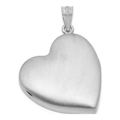 Sterling Silver 1/20 ct tw Diamond Footprints Heart Locket – view 3