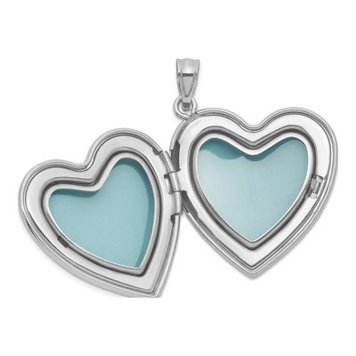 Sterling Silver 1/20 ct tw Diamond Footprints Heart Locket – view 4