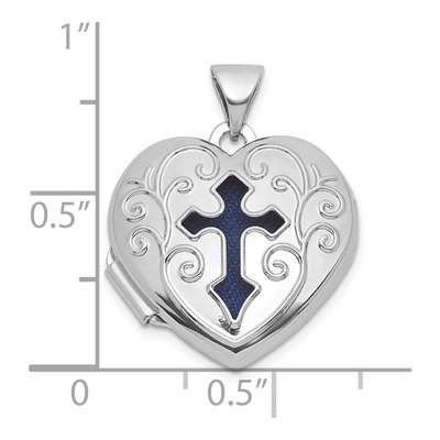Sterling Silver Open Cross Heart Locket – view 5
