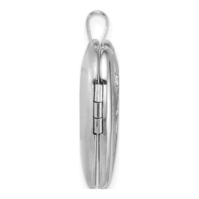 Sterling Silver Lab-Created Ruby Angel Heart Locket – view 2