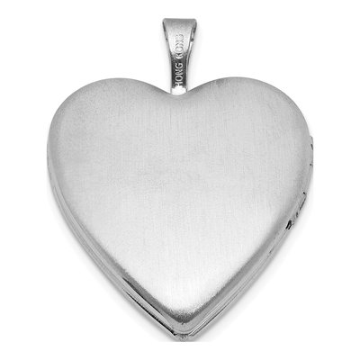 Sterling Silver Lab-Created Ruby Angel Heart Locket – view 3