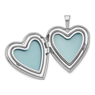 Sterling Silver Lab-Created Ruby Angel Heart Locket – view 4