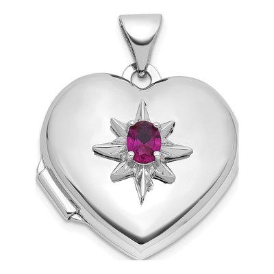 Sterling Silver Starburst Heart Locket