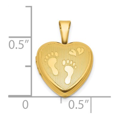 Gold-Plated Sterling Silver Footprints Heart Locket – view 5