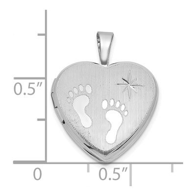 Sterling Silver Foot Prints Heart Locket – view 5