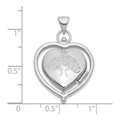 Sterling Silver Tree of Life Spinning Heart Locket – view 6