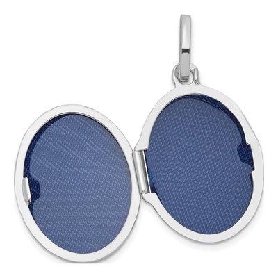 Sterling Silver Mother of Pearl Malachite Cabochon Oval Locket – view 4