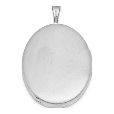 Sterling Silver 1/20 ct tw Diamond Heart Swirl Oval Locket – view 3