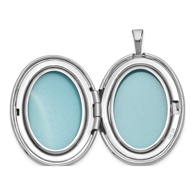 Sterling Silver 1/20 ct tw Diamond Heart Swirl Oval Locket – view 4