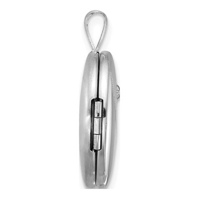 Sterling Silver 1/20 ct tw Diamond Oval Locket – view 2
