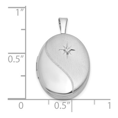 Sterling Silver 1/20 ct tw Diamond Oval Locket – view 5