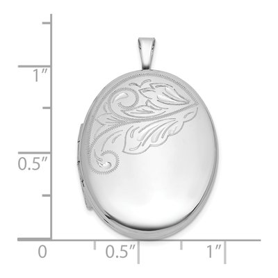 Sterling Silver Oval Floral Locket – view 5