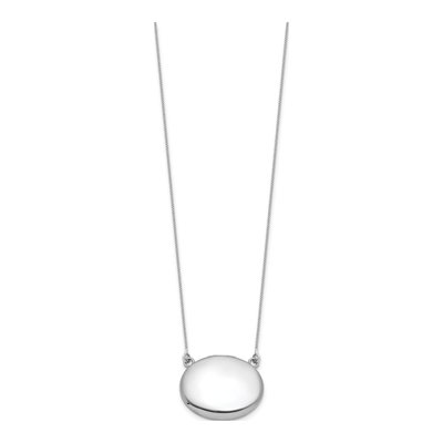 Sterling Silver Oval Locket Pendant Necklace – view 2