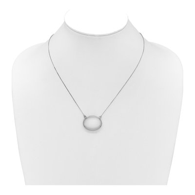 Sterling Silver Oval Locket Pendant Necklace – view 3