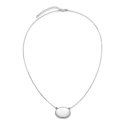 Sterling Silver Oval Locket Pendant Necklace – view 4