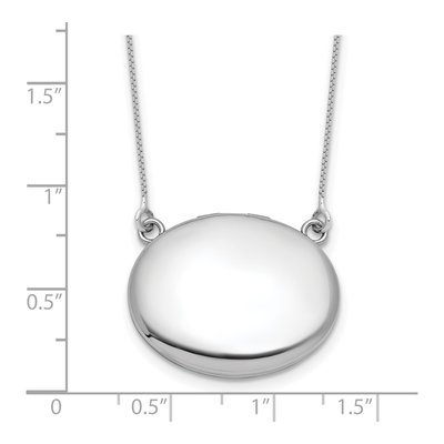 Sterling Silver Oval Locket Pendant Necklace – view 6