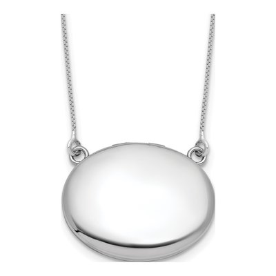 Sterling Silver Oval Locket Pendant Necklace