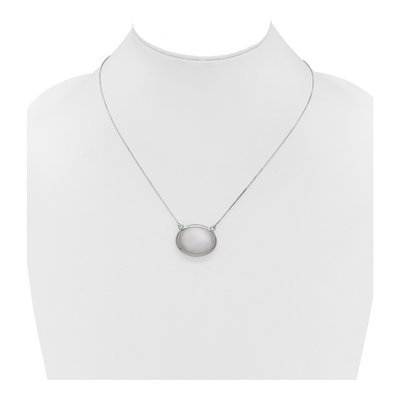 Sterling Silver Oval Locket Pendant Necklace – view 3
