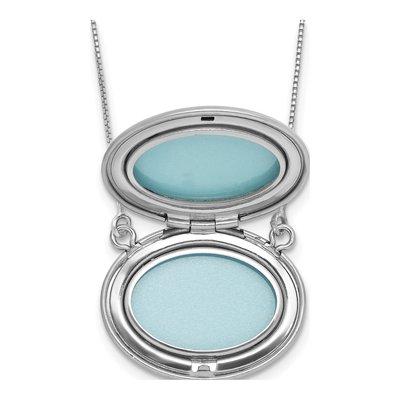 Sterling Silver Oval Locket Pendant Necklace – view 5