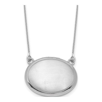 Sterling Silver Oval Locket Pendant Necklace