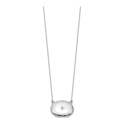 Sterling Silver 1/20 ct tw Diamond Floral Locket Necklace – view 2