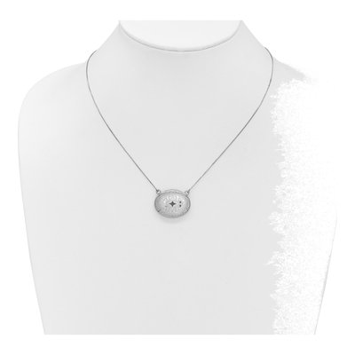 Sterling Silver Filigree Oval Locket Necklace – view 3