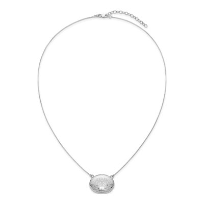 Sterling Silver Filigree Oval Locket Necklace – view 4