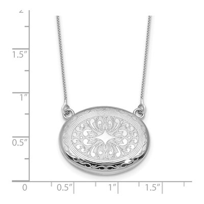 Sterling Silver Filigree Oval Locket Necklace – view 6