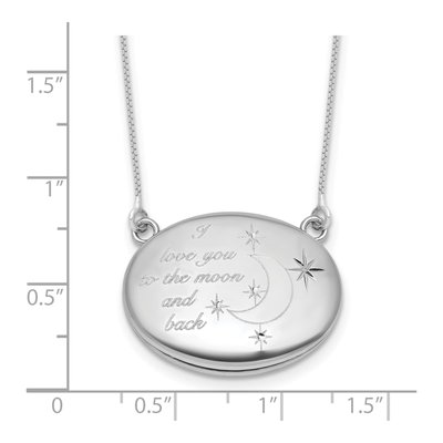 Sterling Silver Love to Moon Back Locket Necklace – view 6
