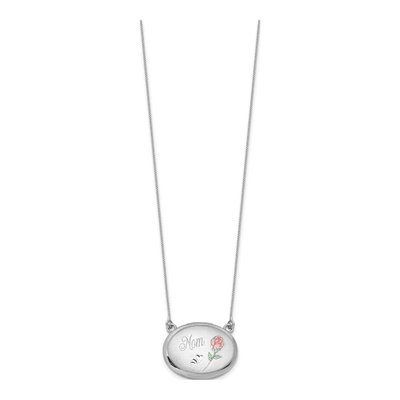 Sterling Silver MOM Oval Locket Necklace – view 2