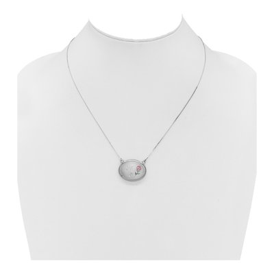 Sterling Silver MOM Oval Locket Necklace – view 3