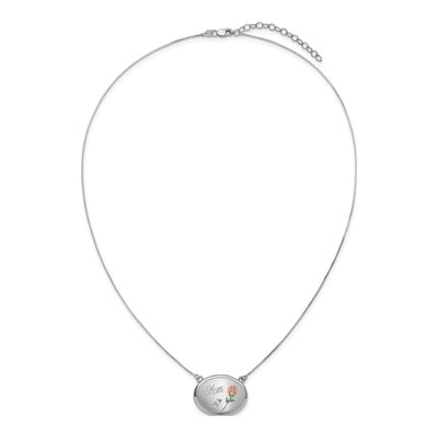 Sterling Silver MOM Oval Locket Necklace – view 4