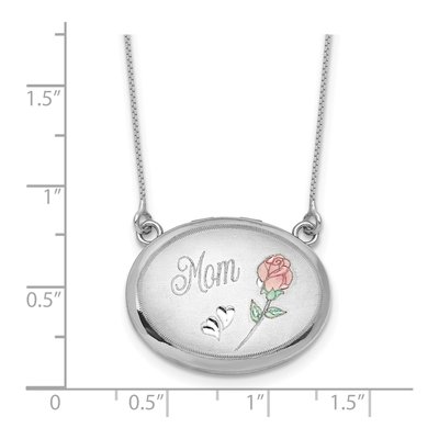 Sterling Silver MOM Oval Locket Necklace – view 6
