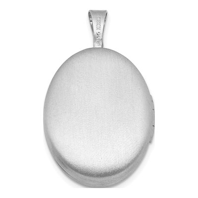 Sterling Silver 1/20 ct tw Diamond Cross Oval Locket – view 3
