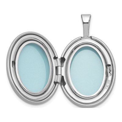 Sterling Silver 1/20 ct tw Diamond Cross Oval Locket – view 4