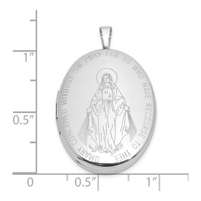 Sterling Silver Miraculous Medal Oval Locket – view 5
