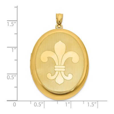 Gold-Plated Sterling Silver Fleur de Lis Oval Locket – view 5