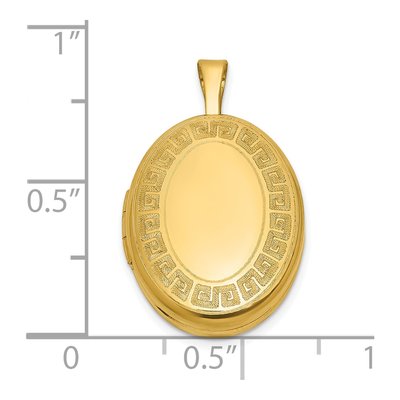 Gold-Plated Sterling Silver Greek Key Oval Locket – view 5
