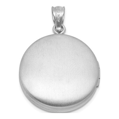 Sterling Silver 1/20 ct tw Diamond Cross Round Locket – view 3